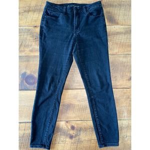 Womens‎ Tahari Skinny Jeans Black Mid Rise Dark Wash Stretch Denim 4/27